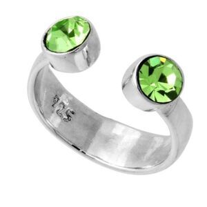 Peridot-colored Crystals (August-Birthstone) Adjustable Toe Ring / Kid's Ring in